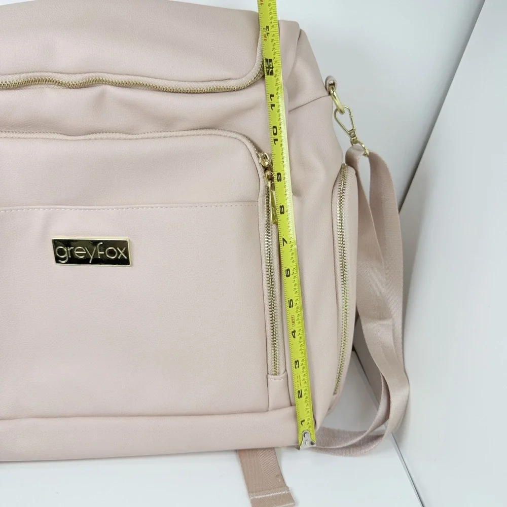 GreyFox Pebble Diaper Bag Backpack Pink Vegan Leather Changing Pad